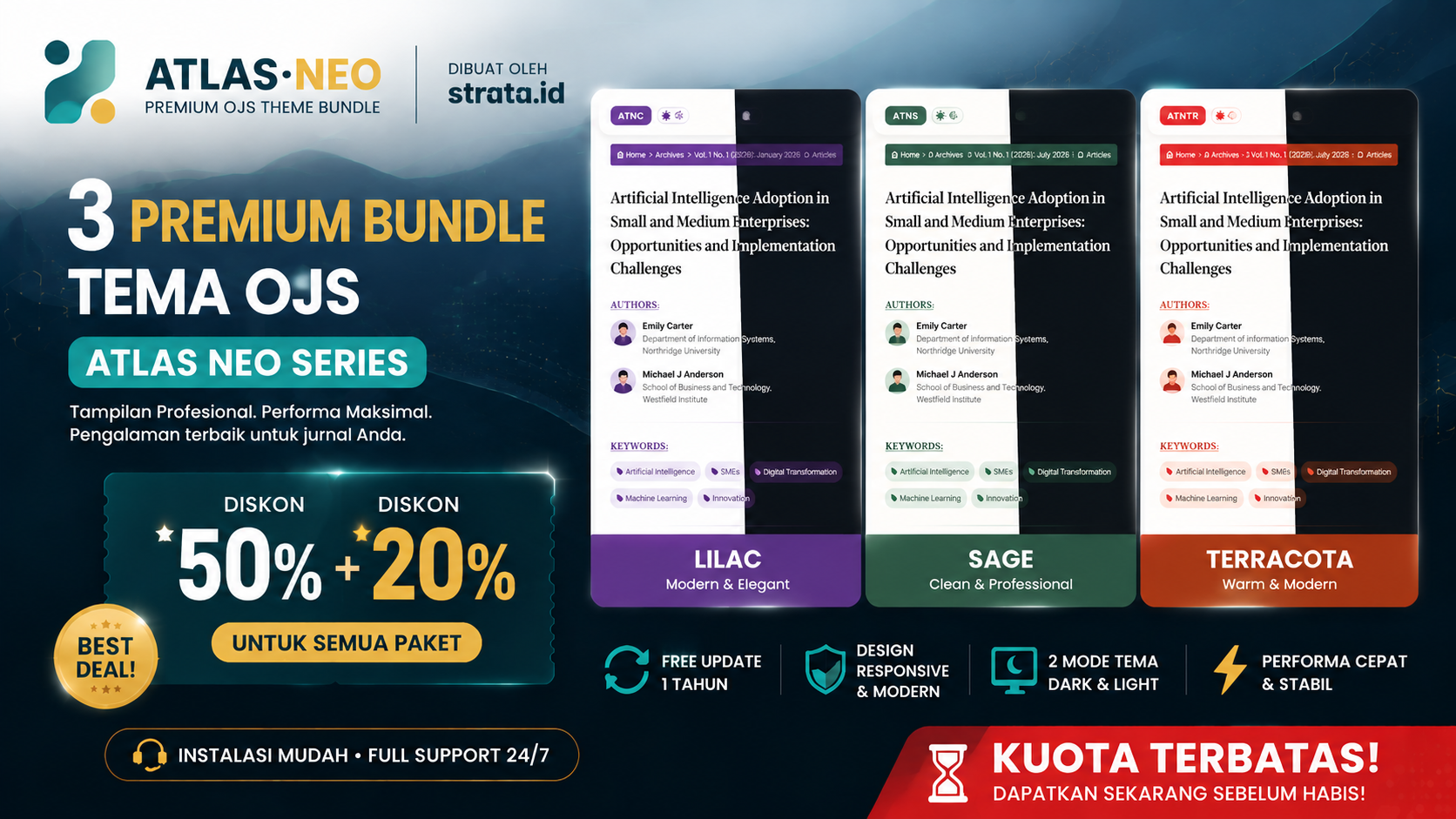 Tema OJS Premium Atlas Neo | OJS Theme & Open Journal Systems Template